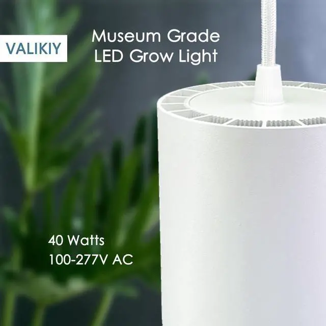Alt view image 2 of 6 - Hanging Grow Light 40W Large, Full Spectrum Warm White Color Plant Lamp, 120V Plug-in with Timer, 15FT Fabric Power Cord, Decorative Pendant Plant Light for Indoor Plants, Flowers