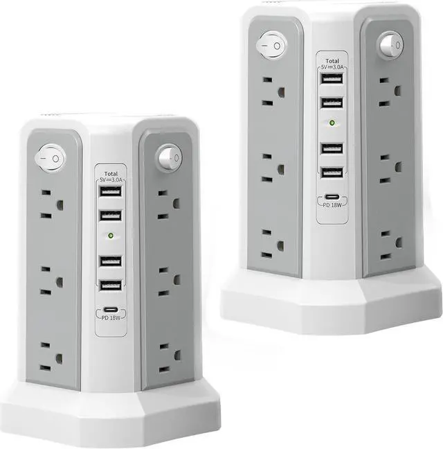 Main image of Surge Protector Power Strip with USB C Port,10FT Extension Cord with 12 AC Outlets, Power Strips with Surge Protection for Home Office DormRoom