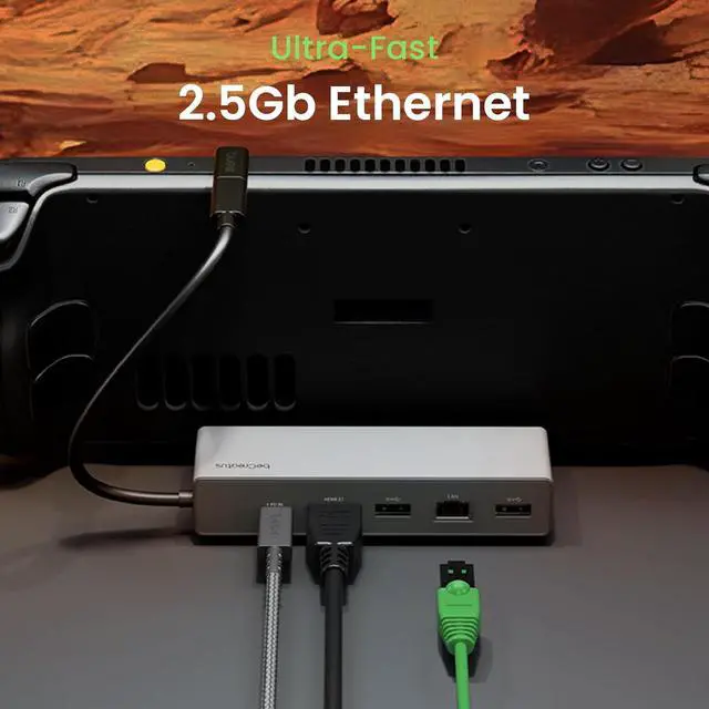 Alt view image 3 of 7 - BenQ GR10 HDMI 2.1 Steam Deck Dock | USB4 Gaming Docking Station/Hub for TV | ROG Ally/Legion GO/ TB4/ Moonlight 4K120Hz Compatible | PD100W | 2.5GbE-GeForce Now | Flip Stand | beCreatus