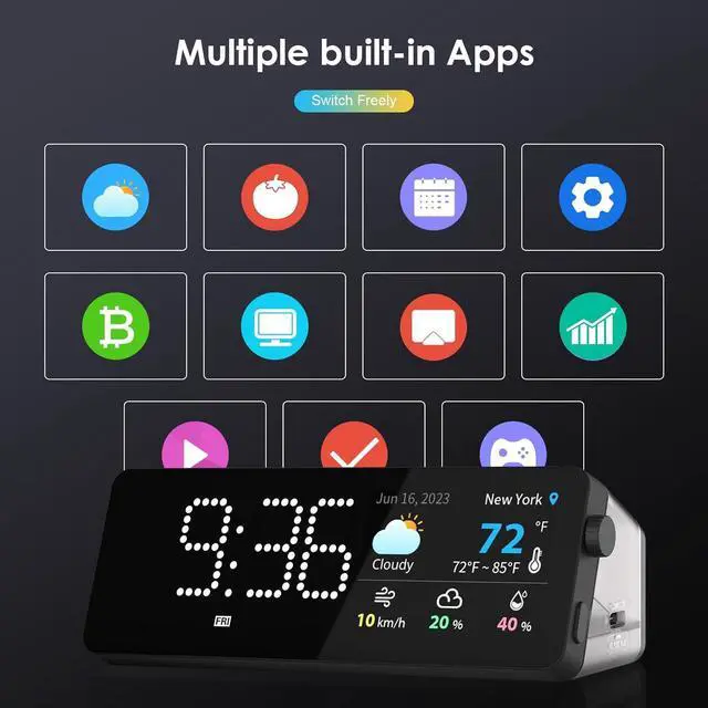 Alt view image 3 of 7 - USB C Laptop Docking Station (7-in-1), USB C Hub with Screen, Multiple Built-in Apps, Docking Station with HDMI 4K@60Hz, 90W Max Power Delivery, 1 Gbps Ethernet, USB C Dock for Mac/Dell (Black)