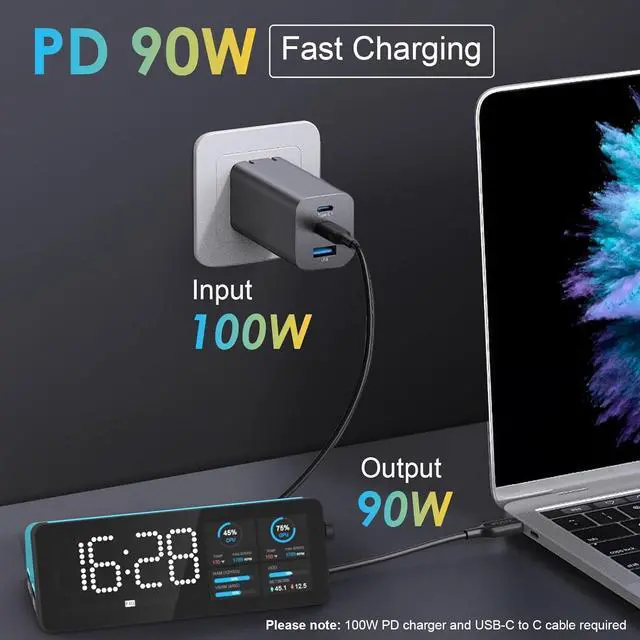 Alt view image 6 of 7 - USB C Laptop Docking Station (7-in-1), USB C Hub with Screen, Multiple Built-in Apps, Docking Station with HDMI 4K@60Hz, 90W Max Power Delivery, 1 Gbps Ethernet, USB C Dock for Mac/Dell (Black)