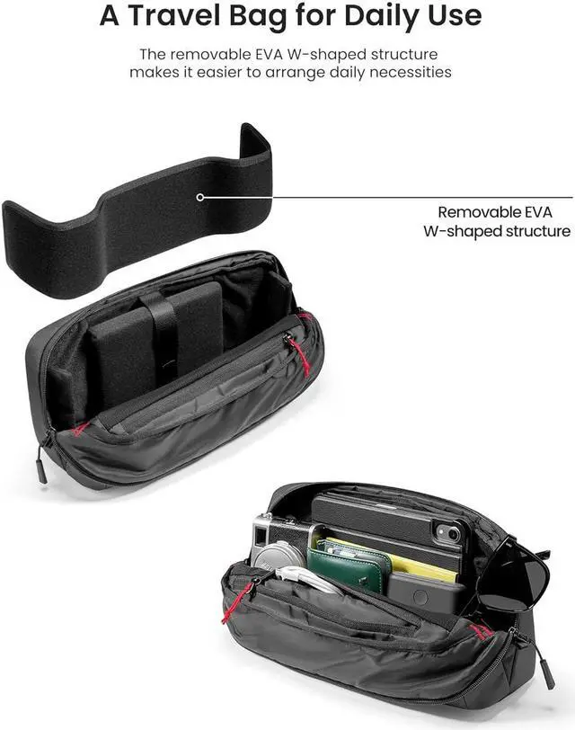 Alt view image 6 of 7 - Carrying Case for Steam Deck/Steam Deck OLED/ ROG Ally X, Storage Portable Bag, Protective Shoulder Bag with Pockets Fit Console, AC Adapter, Dock, Lightweight Bag for Daily Use, Travel