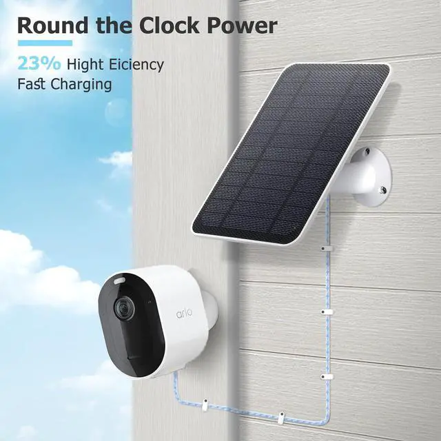 Alt view image 2 of 7 - Solar Panel Charger Compatible with Arlo Ultra/Ultra 2/Pro 3/Pro 4/Pro 3 Floodlight Security Camera, 5V 4W Solar Panels Charging 10Ft/3M Cable IP67 Waterproof (4 Pack)