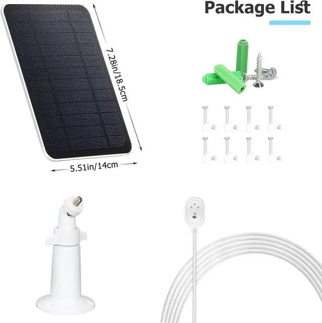 Alt view image 5 of 7 - Solar Panel Charger Compatible with Arlo Ultra/Ultra 2/Pro 3/Pro 4/Pro 3 Floodlight Security Camera, 5V 4W Solar Panels Charging 10Ft/3M Cable IP67 Waterproof (4 Pack)