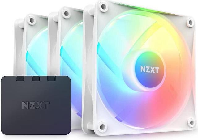 Main image of NZXT F120 RGB Core Triple Pack - 3 x 120mm Hub-Mounted RGB Fans with RGB Controller - 8 Individually-Addressable LEDs - Semi-Translucent Blades - High Static Pressure & Airflow - CAM Software - White