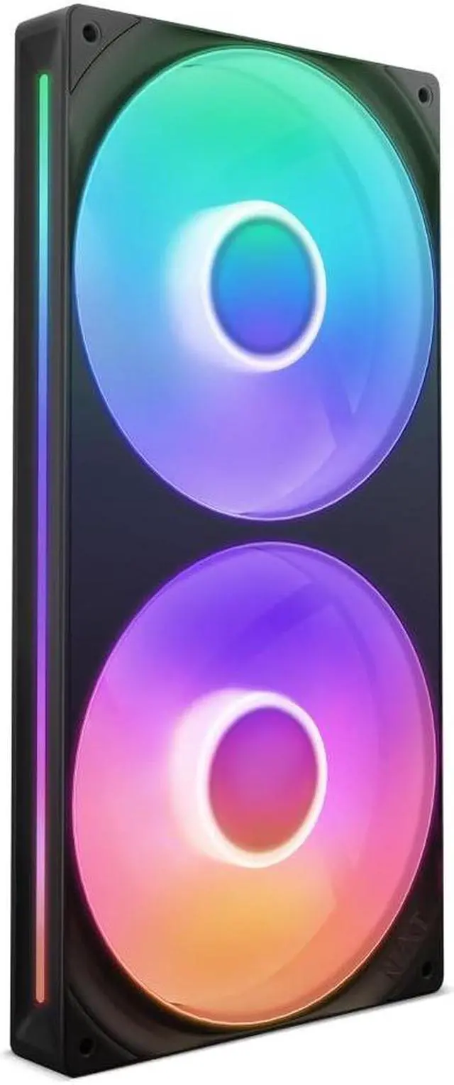 Main image of NZXT F280 RGB Core - 280mm Single-Frame Fan Unit with 2 x 140mm RGB Fans - Speed & Lighting Control - High Static Pressure & Airflow - Fluid Dynamic Bearings - 8 aRGB LEDs Per Fan - Black