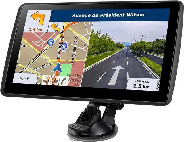 Main image of GPS Navigator for Car Truck RV, Latest 2024 Map 7 inch Touch Screen Car GPS, Support Voice Turn Direction Guidance/Speed and Red Light Warning/Custom Truck Routing (Black)