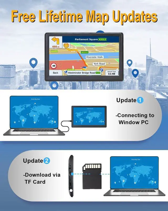 Alt view image 3 of 7 - OHREX GPS Navigator for Car, with 7 inch Touch Screen, Truck GPS Commercial Drivers, Semi Trucker GPS Navigation System, 2024 Maps Lifetime Free Updates, Spoken Driver Alerts