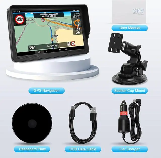 Alt view image 5 of 6 - GPS Navigator for Car Truck RV, 9 inch Touch Screen Latest 2024 Map, Real Voice Spoken Turn-by-Turn Direction Reminding Navigation System for Cars, Vehicle GPS with Speed and Red Light Warning (Black)