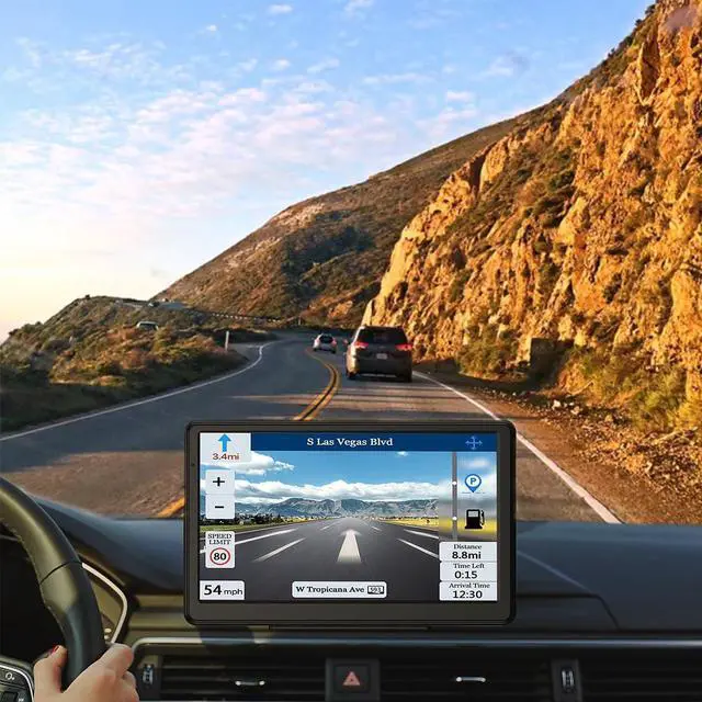 Alt view image 2 of 7 - GPS Navigator for Car, Latest 2025 Map 7 inch Touch Screen Car GPS 256-16GB, Voice Turn Direction Guidance, Support Speed and Red Light Warning, North America Lifetime map Free Update