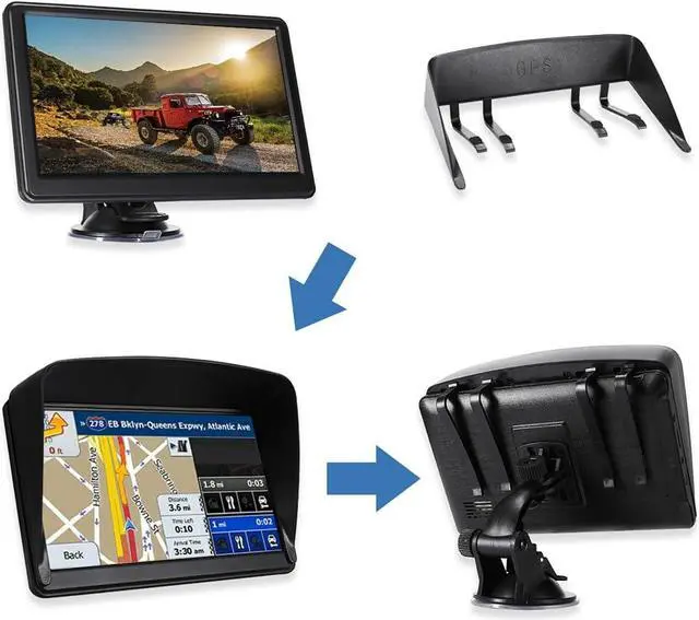 Alt view image 6 of 7 - GPS Navigator for Car, Latest 2025 Map 7 inch Touch Screen Car GPS 256-16GB, Voice Turn Direction Guidance, Support Speed and Red Light Warning, North America Lifetime map Free Update