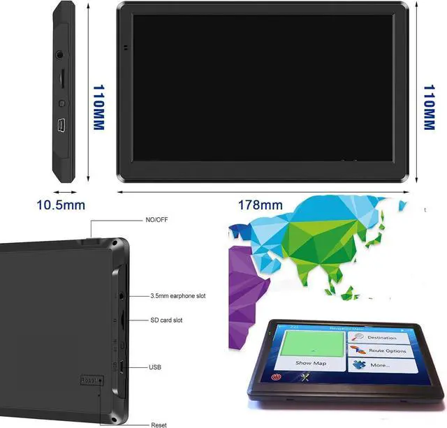 Alt view image 5 of 6 - GPS Navigator for carTouch Screen Car GPS SystemVoice Turn Direction Guidance, GPS Navigation for Car Support Speed Red Light Warning, Support MP4, Music and Games.Free Lifetime Map Update (7inch)