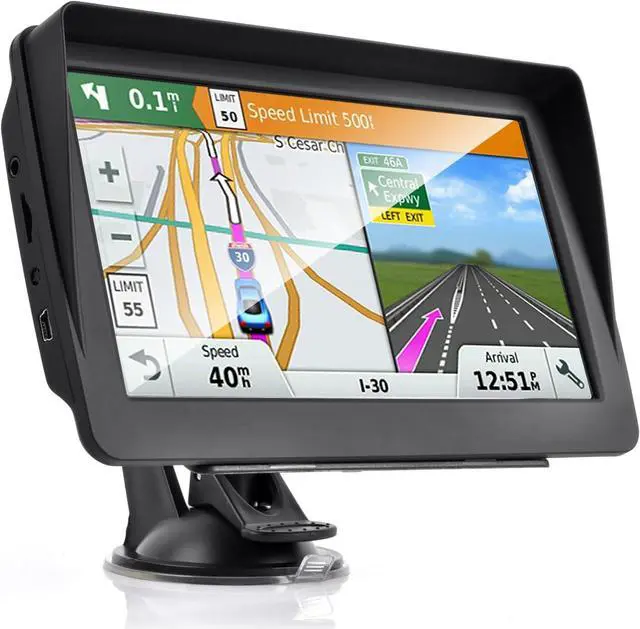 Main image of GPS Navigator for Car 2024 Latest 7-inch HD Touchscreen 256M-16GB Voice Turning Alert Speed Limit Red Light Warning Car GPS Navigation with Pre-Installed North America Maps Free Lifetime Updates