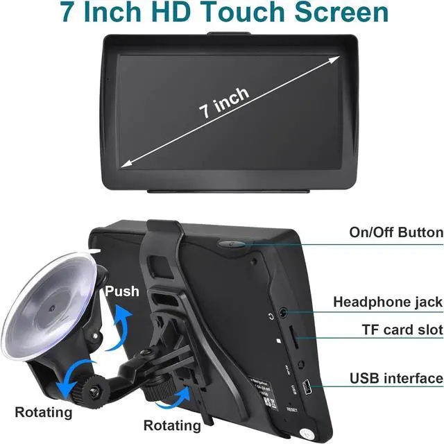 Alt view image 3 of 7 - GPS Navigator for Car 2024 Latest 7-inch HD Touchscreen 256M-16GB Voice Turning Alert Speed Limit Red Light Warning Car GPS Navigation with Pre-Installed North America Maps Free Lifetime Updates