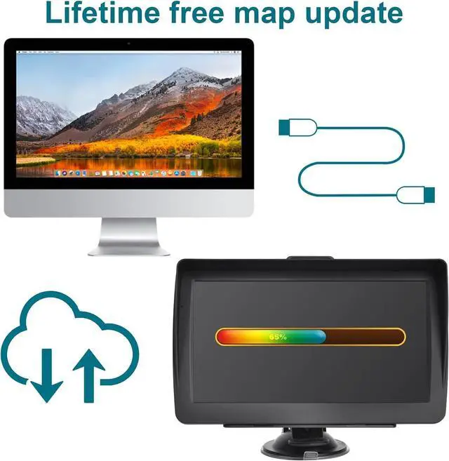 Alt view image 6 of 7 - GPS Navigator for Car 2024 Latest 7-inch HD Touchscreen 256M-16GB Voice Turning Alert Speed Limit Red Light Warning Car GPS Navigation with Pre-Installed North America Maps Free Lifetime Updates