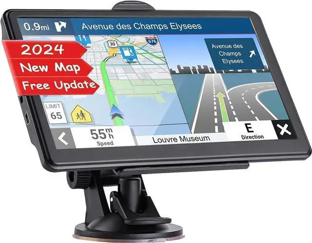 GPS Navigator for Car, Latest 2024 Map 7 inch Touch Screen