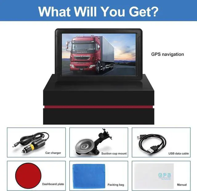 Alt view image 7 of 7 - Car GPS Navigation Truck RV, GPS Navigator with 9 inch, 2024 Maps (Free Lifetime Updates), Truck GPS Commercial Drivers, Semi Trucker GPS Navigation System, Custom Truck Routing