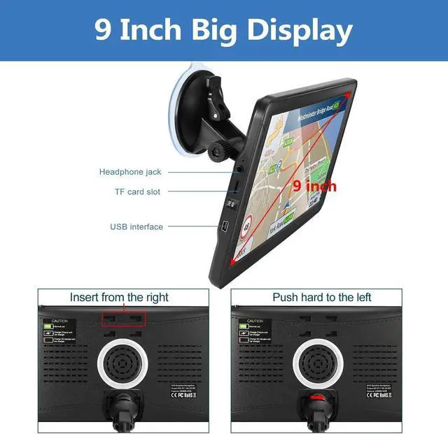 Alt view image 6 of 7 - GPS Navigator for Car Truck RV, 9-inch High-Definition Touch Screen2025 Maps (Free Lifetime Updates), Support Voice Turn Direction Guidance/Speed and Red Light Warning/Custom Truck Routing
