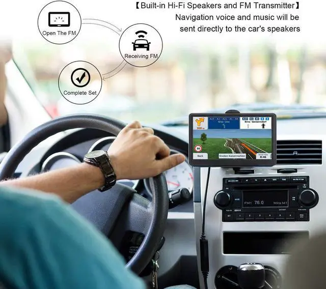 Alt view image 2 of 7 - GPS Navigation, Latest 2024 Map 7 inch Touch Screen Car GPS 256-16GB, Voice Turn Direction Guidance, Pre-Installed North America Lifetime map Free Update