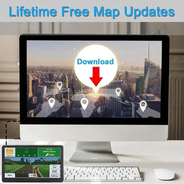 Alt view image 4 of 7 - GPS Navigation, Latest 2024 Map 7 inch Touch Screen Car GPS 256-16GB, Voice Turn Direction Guidance, Pre-Installed North America Lifetime map Free Update