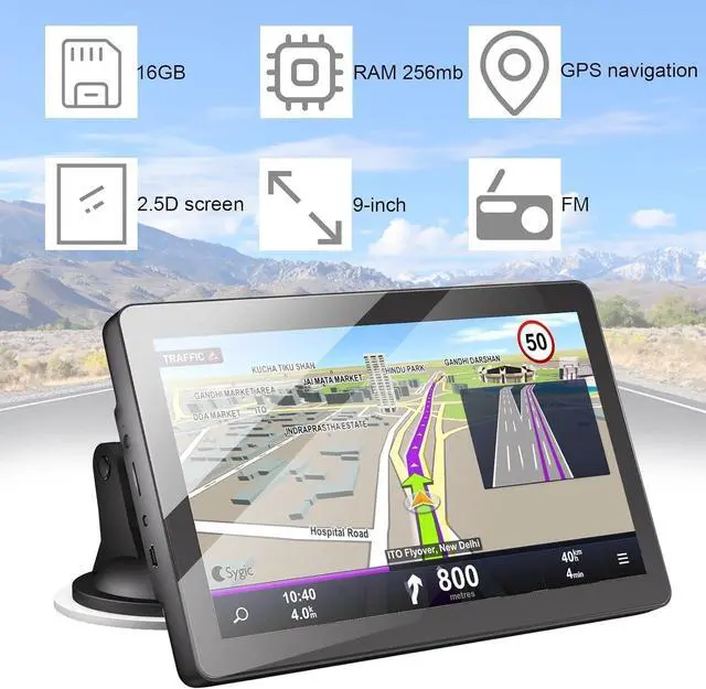 Alt view image 2 of 7 - Upgrade GPS Navigation for Truck Car, Car GPS Navigation 2024 Maps, 9 inch HD Touch Screen Vehicle GPS Navigation SystemFree Lifetime Map Updates,Spoken Driver Alerts