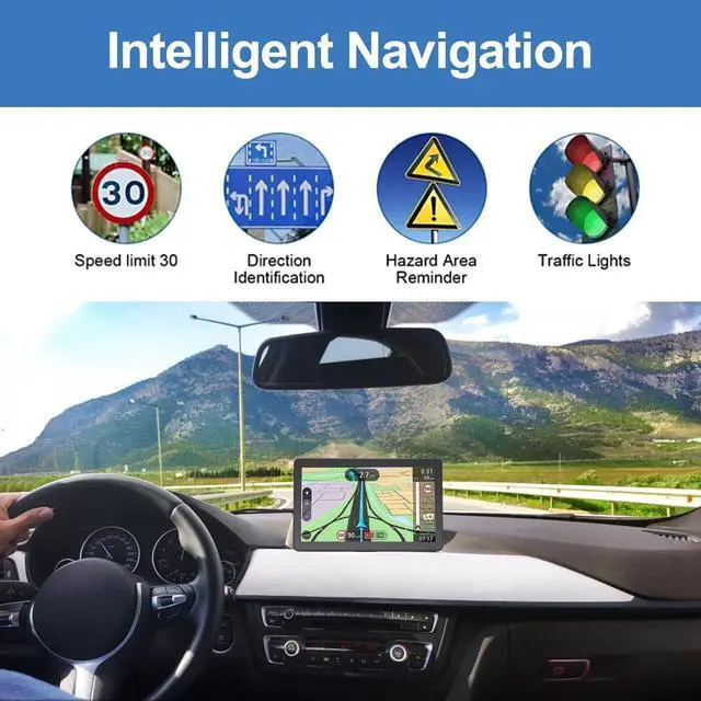 Alt view image 4 of 7 - Upgrade GPS Navigation for Truck Car, Car GPS Navigation 2024 Maps, 9 inch HD Touch Screen Vehicle GPS Navigation SystemFree Lifetime Map Updates,Spoken Driver Alerts