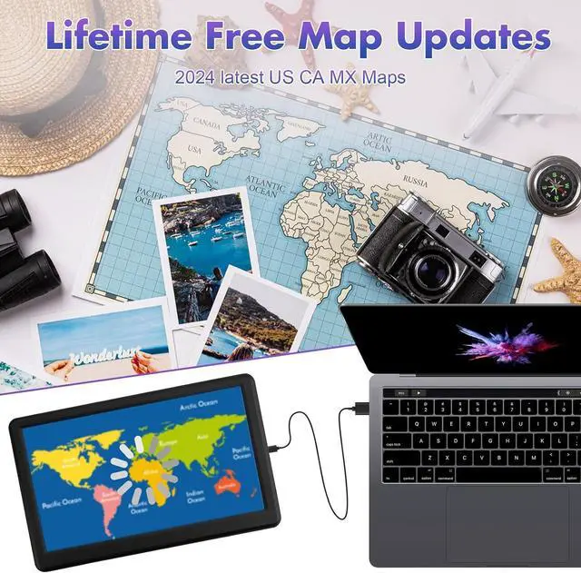 Alt view image 3 of 7 - GPS Navigation for Car Truck RV, Latest 2024 US/CA/MX Maps Free Lifetime Updates, GPS Navigator Navigation System 7 Inch Touchscreen Voice Lane Guidance Speed Cam Warning Vehicle Car GPS for Trucker