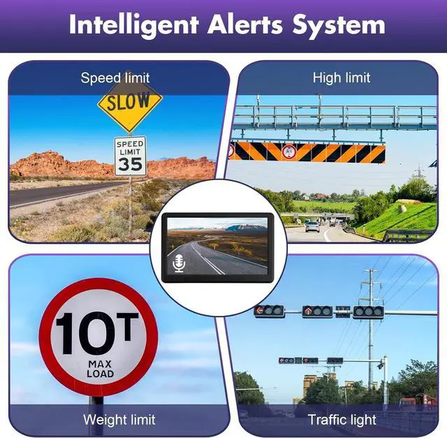 Alt view image 4 of 7 - GPS Navigation for Car Truck RV, Latest 2024 US/CA/MX Maps Free Lifetime Updates, GPS Navigator Navigation System 7 Inch Touchscreen Voice Lane Guidance Speed Cam Warning Vehicle Car GPS for Trucker