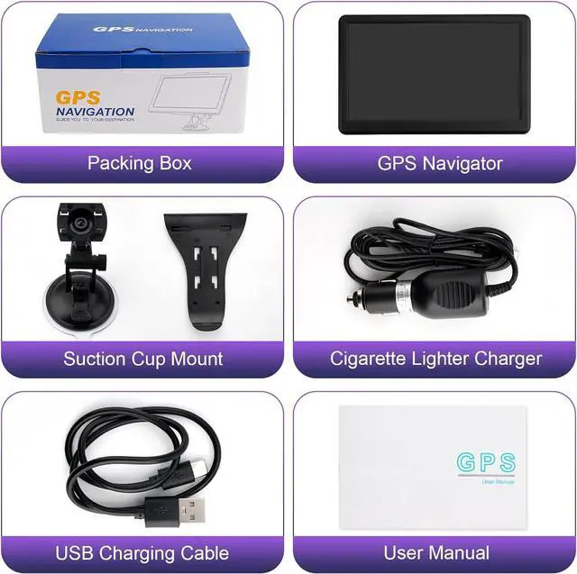 Alt view image 7 of 7 - GPS Navigation for Car Truck RV, Latest 2024 US/CA/MX Maps Free Lifetime Updates, GPS Navigator Navigation System 7 Inch Touchscreen Voice Lane Guidance Speed Cam Warning Vehicle Car GPS for Trucker