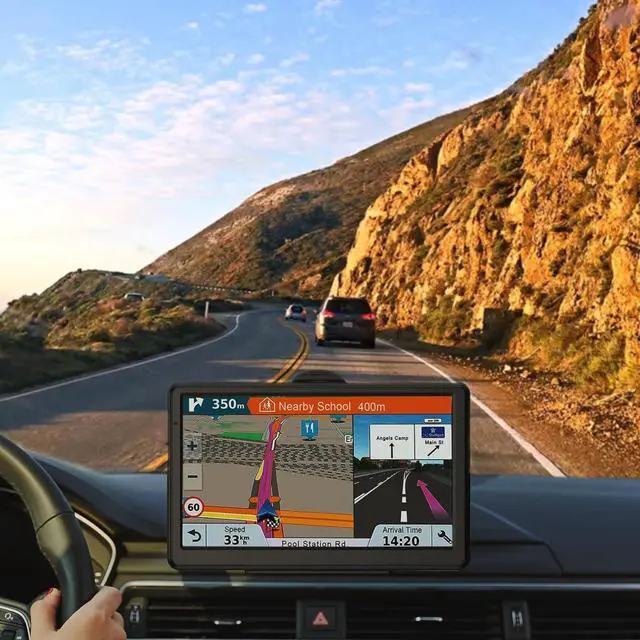 Alt view image 2 of 7 - GPS Navigator for Car, Latest 2024 Map 7 inch Touch Screen GPS for Car 256-16GB, Voice Turn Direction Guidance, Speed and Red Light Warning, Pre-Installed North America Lifetime map Free Update