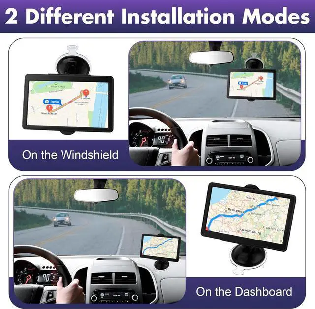 Alt view image 6 of 7 - GPS Navigation for Car Truck RV, Latest 2024 US/CA/MX Maps Free Lifetime Updates, GPS Navigator Navigation System 7 Inch Touchscreen Voice Lane Guidance Speed Cam Warning Vehicle Car GPS for Trucker