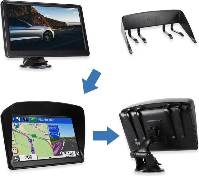 Alt view image 6 of 7 - GPS Navigator for Car, Latest 2024 Map 7 inch Touch Screen GPS for Car 256-16GB, Voice Turn Direction Guidance, Speed and Red Light Warning, Pre-Installed North America Lifetime map Free Update