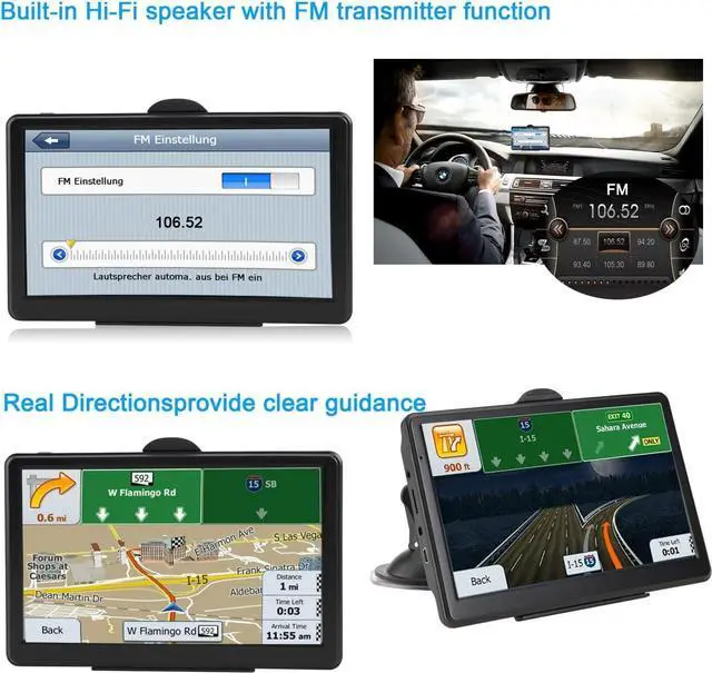 Alt view image 5 of 7 - GPS Navigator for Car, Latest LONGRUF 2024 Map 7 inch Real Voice prompts Turn Direction Speed Limit WarningTouch Screen Car GPS, Lifetime Free Update World map
