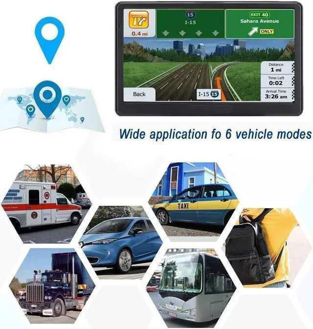 Alt view image 6 of 7 - GPS Navigation for Car 7 Inch Slimline Touch Screen Real Voice Direction USA Edition 2024 (Free Lifetime Updates) Turn-by-Turn Voice and Lane Guidance, Speed and Red Light Warning