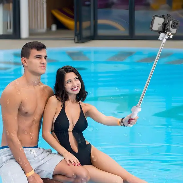 Alt view image 6 of 7 - Waterproof Selfie Stick, Extendable Phone Selfie Stick with Wireless Remote Shutter for Skiing/Snorkeling/Surfing, Compatible with All Cellphones (Waterproof Selfie Stick)