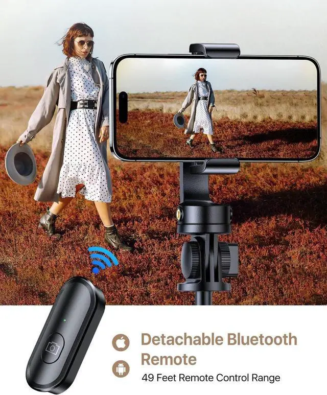 Alt view image 4 of 7 - Selfie Stick Tripod Compatible with MagSafe [Redefined Phone Tripod] 63.5" Extendable Magnetic Cell Phone Tripod Stand with Wireless Remote Tripod for iPhone 15 14 13 12 & All Phones