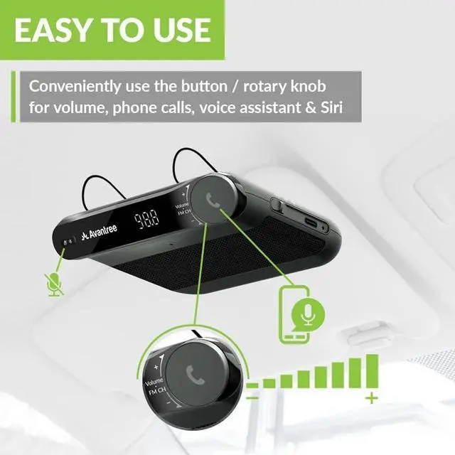 Alt view image 6 of 7 - Roadtrip - Bluetooth Speaker & Wireless FM Transmitter Kit 2-in-1 for Cars with Hands-Free 6W Speakerphones, Built-in Mic, and Multipoint Cell Phone Connections