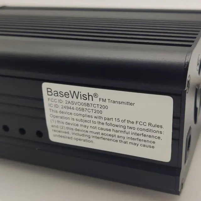 Alt view image 3 of 3 - 7W 1W Long Range FM Transmitter with LCD & 3.5mm Audio Cable - Ideal for Drive-in Church, School & Supermarket Events, Light Shows & Fireworks Display - Black