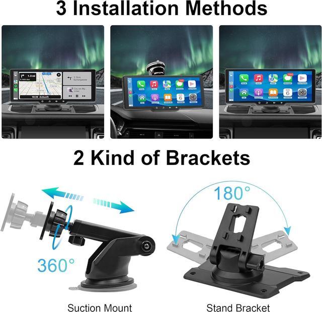 Alt view image 7 of 7 - Portable  Carplay Screen for Car, 10.26" Wireless  Carplay & Android Auto, Car Stereo, Backup Camera, Car Audio Receivers GPS Navigation Mirror Link, Car Play, Bluetooth, AUX/FM,Siri,AirPlay