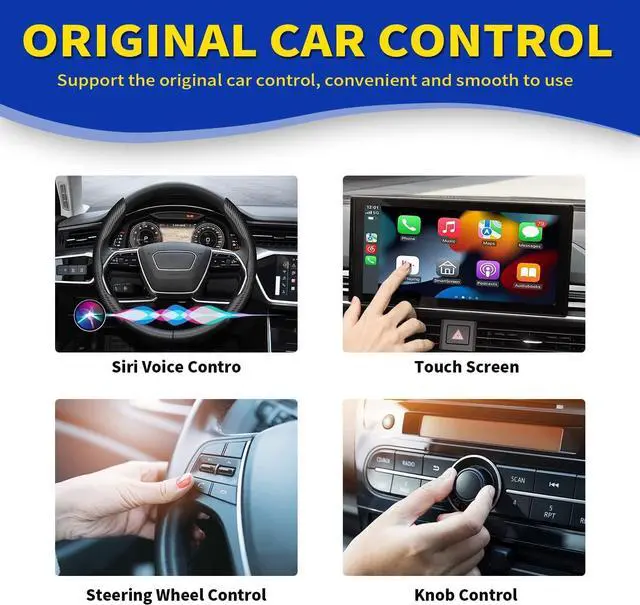 Alt view image 5 of 6 - Wireless Carplay Adapter - 3 in 1 Wireless Carplay and Android Auto Adapter with Built in Netflix YouTube Support TF Card Only for Original Car Models After 2016 with Wired Carplay