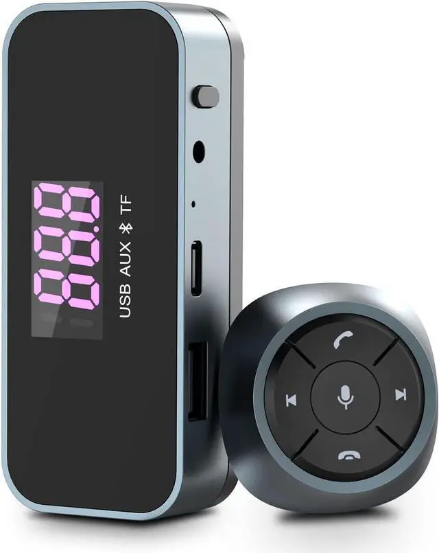 Main image of Solar Bluetooth FM Transmitter for Car, MEIDI V5.0 Bluetooth Car Adapter with Remote