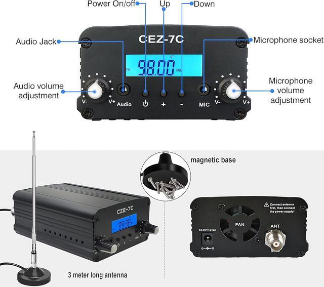 Alt view image 2 of 7 - FM Transmitter for Church, Long Range FM Broadcast Transmitter for Drive-in Movie, Church Parking Lot, Lights Fireworks Show,Fireworks Display,School, Supermarket Events
