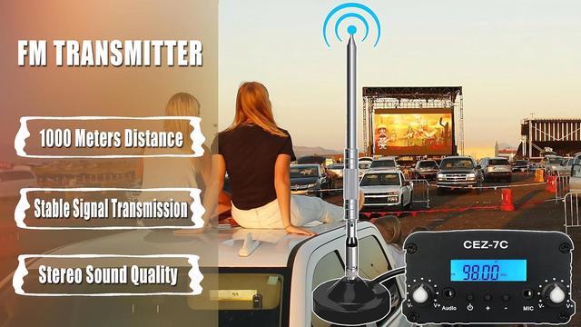 Alt view image 3 of 7 - FM Transmitter for Church, Long Range FM Broadcast Transmitter for Drive-in Movie, Church Parking Lot, Lights Fireworks Show,Fireworks Display,School, Supermarket Events