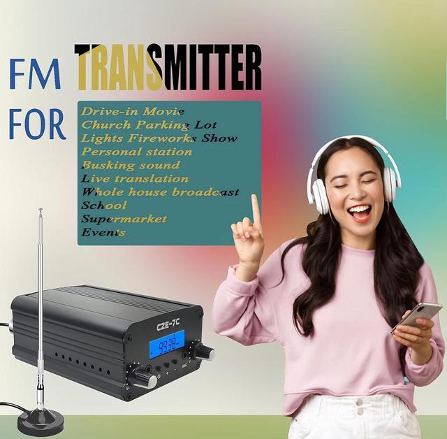 Alt view image 6 of 7 - FM Transmitter for Church, Long Range FM Broadcast Transmitter for Drive-in Movie, Church Parking Lot, Lights Fireworks Show,Fireworks Display,School, Supermarket Events