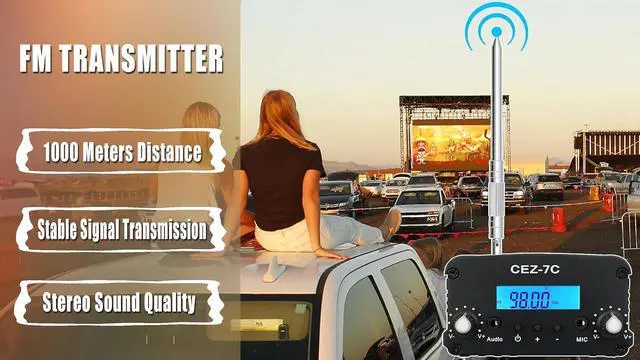 Alt view image 3 of 6 - FM Transmitter,Long Range Stereo Radio Broadcast Transmitter for Drive-in Church Light Show Supermarket School Car Theater,Conference, Factory Personal Radio