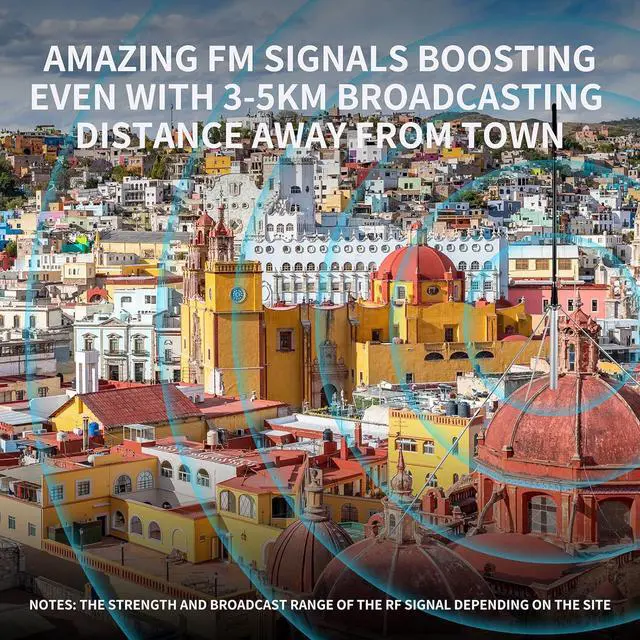 Alt view image 5 of 7 - GP100 FM Transmitter Antenna Outdoor, 1/4 Wave Professional GP Antenna for 87-108mhz 0.5w-100w FM Broadcast Transmitter, Waterproof FM Antenna with 26FT TNC/BNC Cable