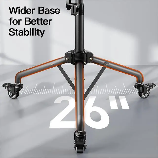 Alt view image 2 of 7 - Projector Stand with Wheels, Height Adjustable Rolling Stand with Mouse Tray, Bag Included - Ideal for Laptop, Projector, DJ, Sheet Music - AMPS05