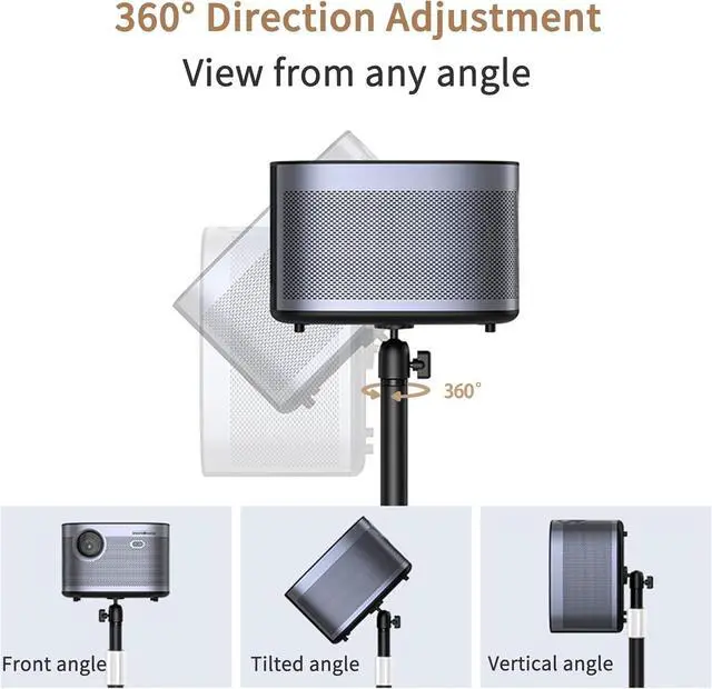 Alt view image 4 of 7 - Projector Stand Floor Projector Mount with Adjustable Height 20''-50'', Universal Projector Ceiling Mount 360° Rotatable Compatible with Projector, Camera, Webcam for Home & Office & Outdoor
