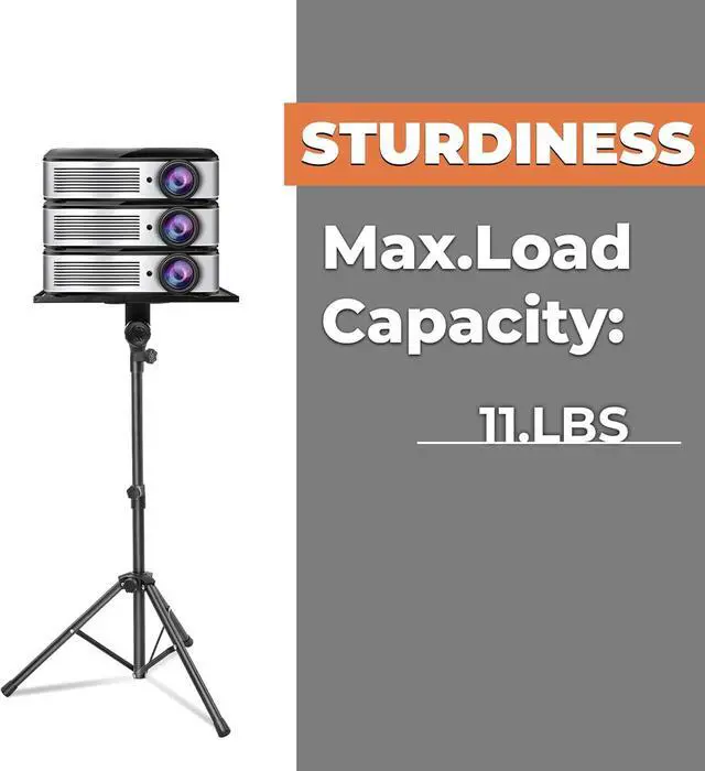 Alt view image 3 of 7 - Projector Stand Tripod With Mouse Tray  Laptop Projector Tripod Stand Adjustable Height 23.4" to 48.3" With Gooseneck Phone Holder - Perfect Tripod for Office, Home, Outdoor DJ Equipment