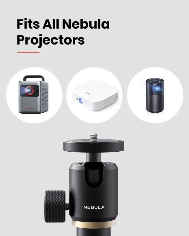 Alt view image 5 of 6 - Projector Lightweight and Adjustable 3-ft Floor Stand, Fits Projectors, Including Capsule Series, Cosmos Series, Mars Series, Solar Series, Apollo, Universal Mount, Cable Storage
